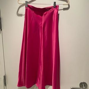 Banana republic pink silk skirt